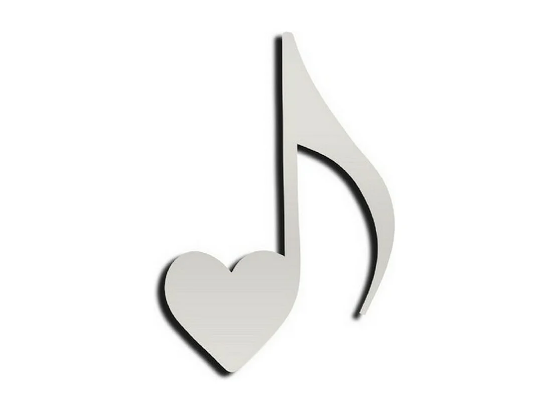 Décoration en Métal Notes 7, Argent, 34x1,5x50 cm, EPIKASA