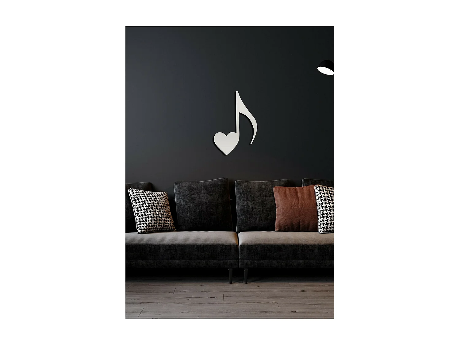 Décoration en Métal Notes 7, Argent, 34x1,5x50 cm, EPIKASA