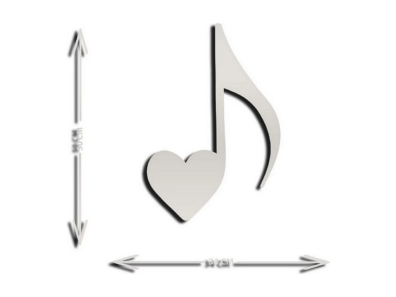 Décoration en Métal Notes 7, Argent, 34x1,5x50 cm, EPIKASA