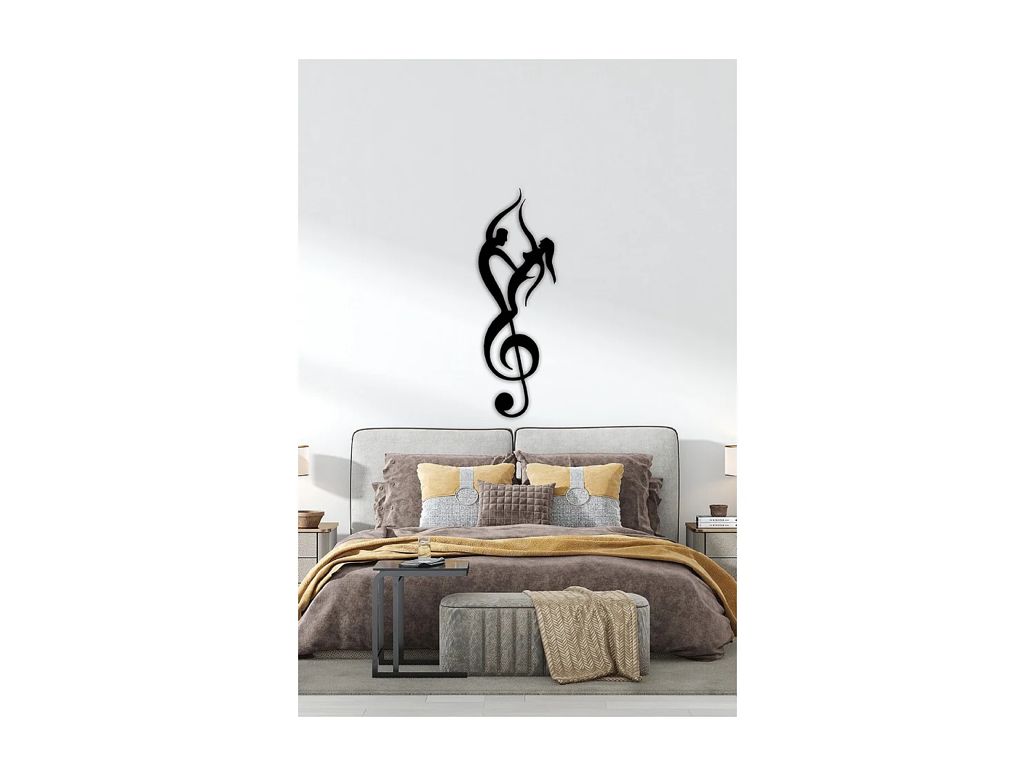 Décoration en Métal Danseuses, Noir, 30x1,5x90 cm, EPIKASA