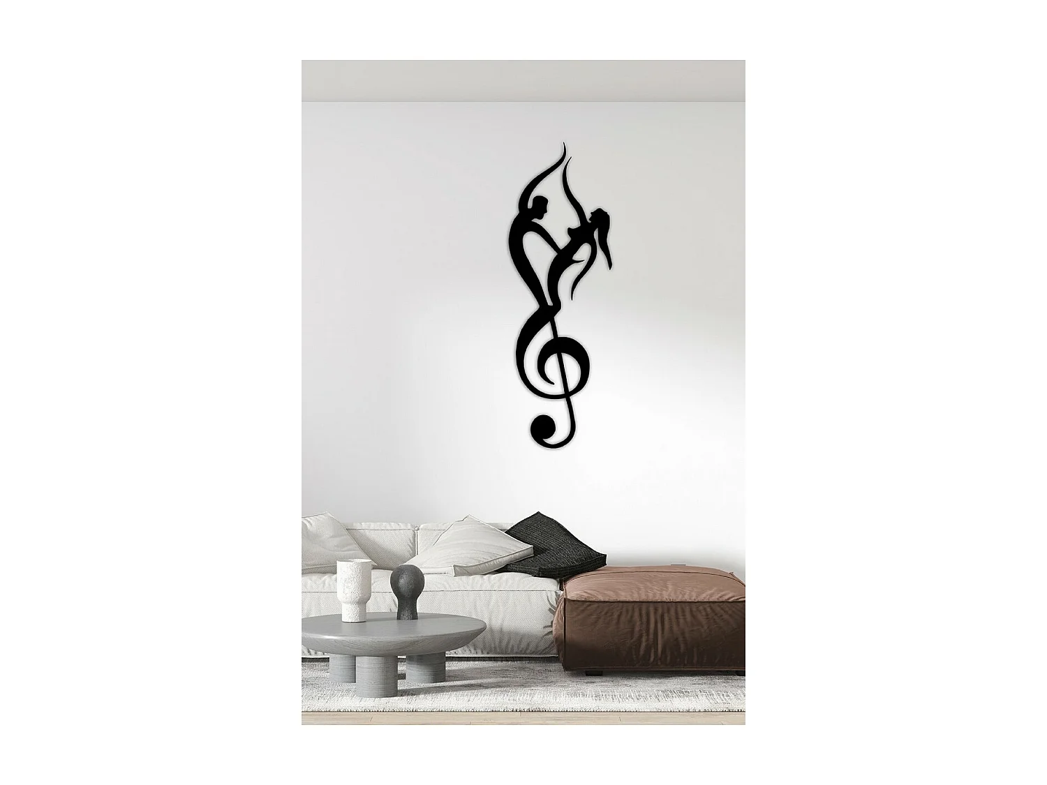 Décoration en Métal Danseuses, Noir, 30x1,5x90 cm, EPIKASA