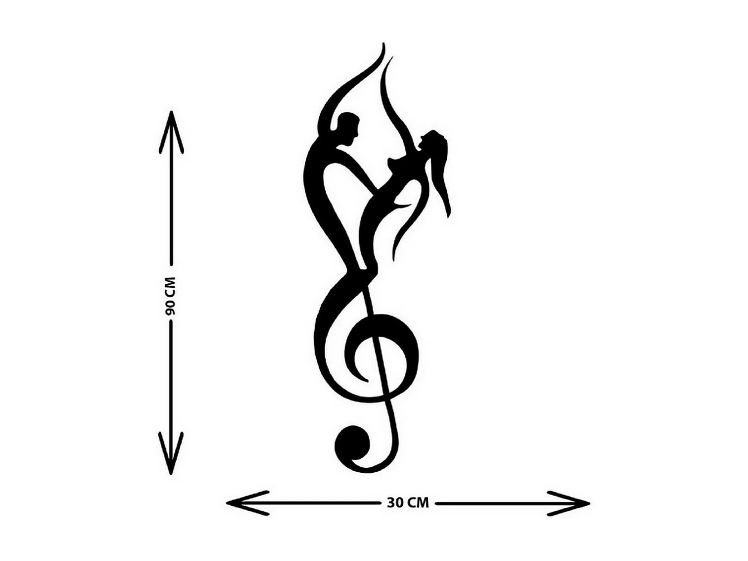 Décoration en Métal Danseuses, Noir, 30x1,5x90 cm, EPIKASA