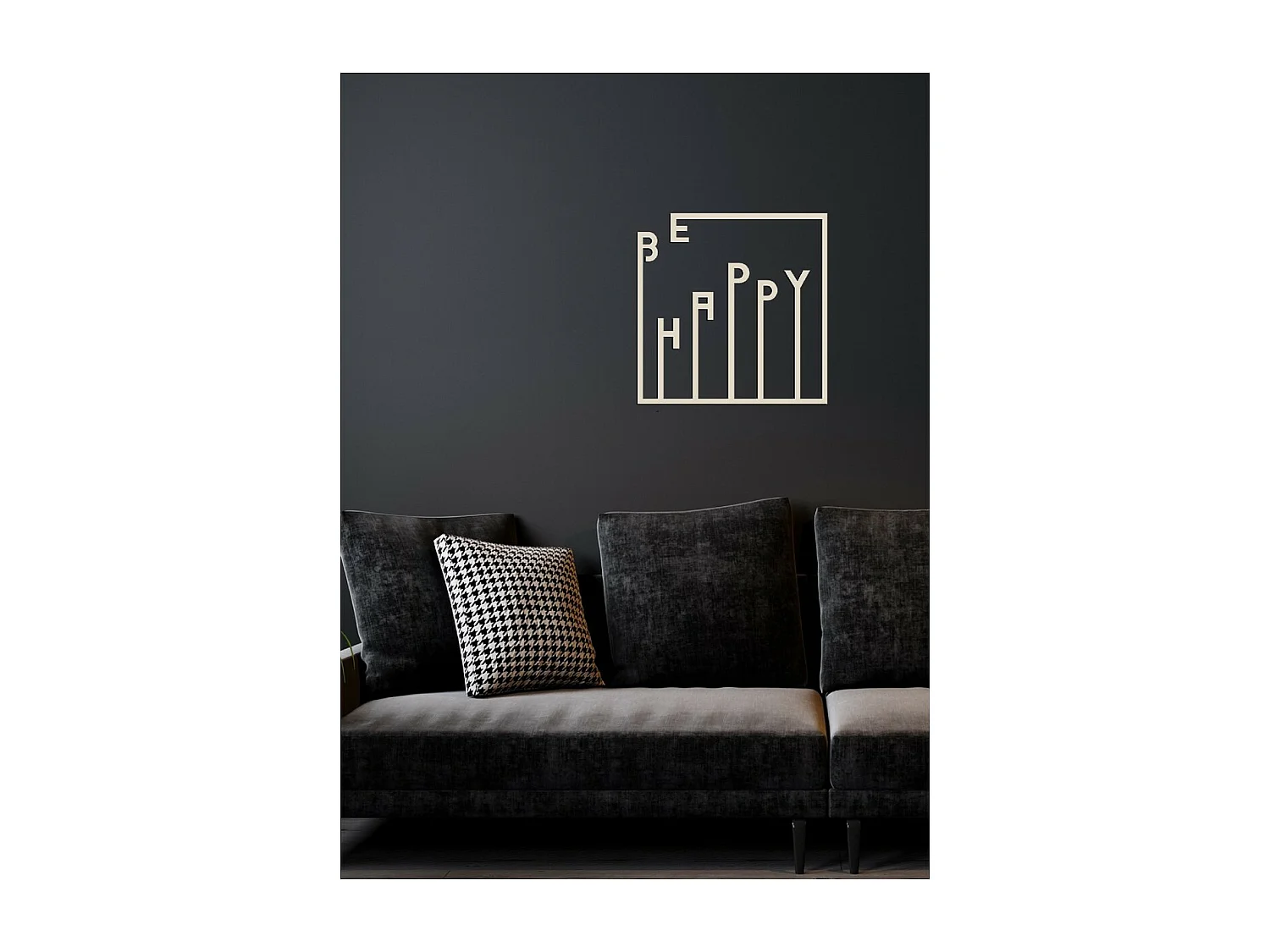 Décoration en Métal Be Happy 1, Sable, 51x1,5x51 cm, EPIKASA