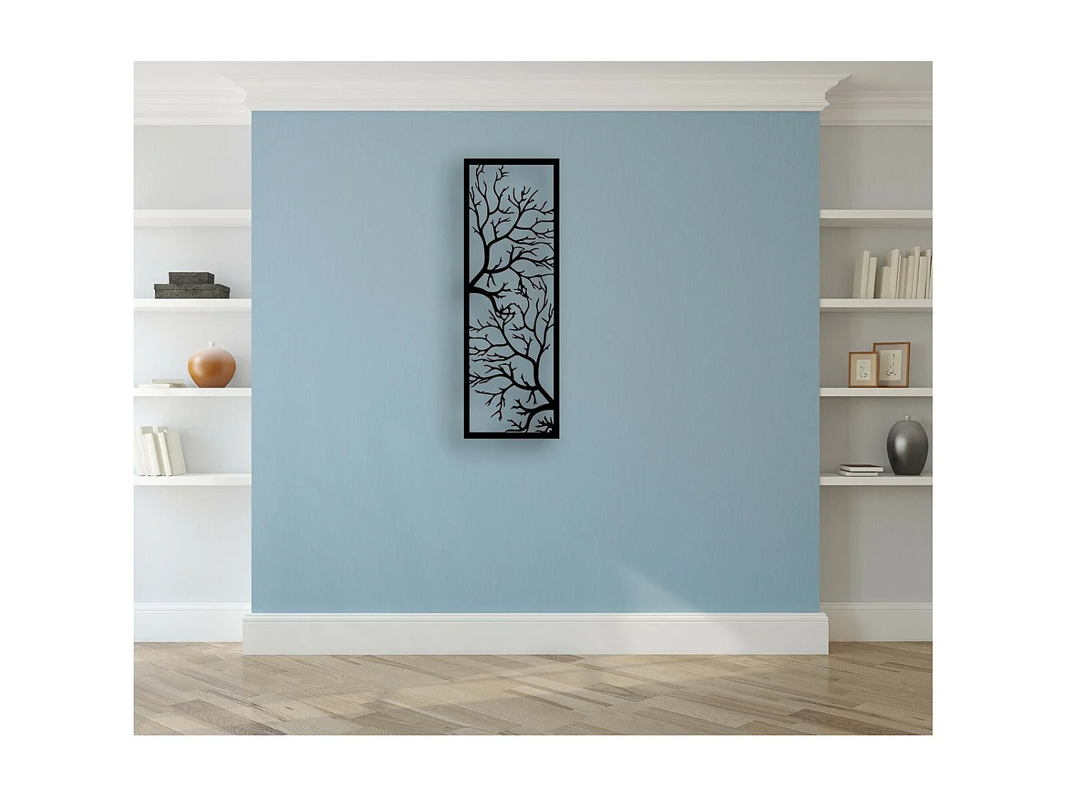 Metalen Decoratie Boom 29 - Zwart - 40x1,5x115 cm - EPIKASA