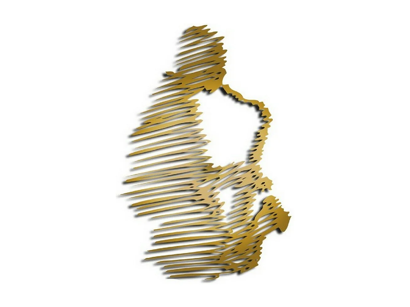 Dekoracja Metalowa Jazz 3, Złoto, 68x1,5x100 cm, EPIKASA