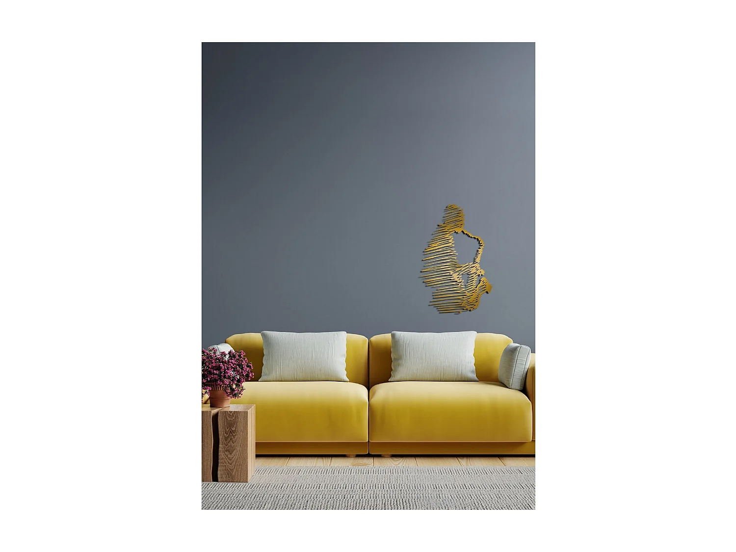 Dekoracja Metalowa Jazz 3, Złoto, 68x1,5x100 cm, EPIKASA