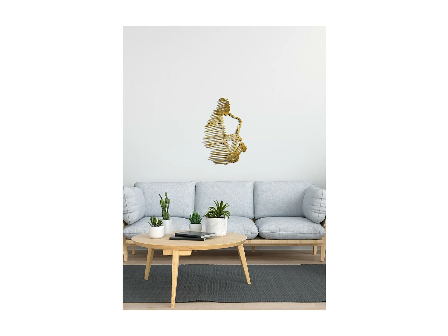 Dekoracja Metalowa Jazz 3, Złoto, 68x1,5x100 cm, EPIKASA