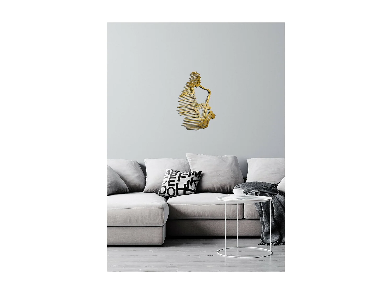 Dekoracja Metalowa Jazz 3, Złoto, 68x1,5x100 cm, EPIKASA