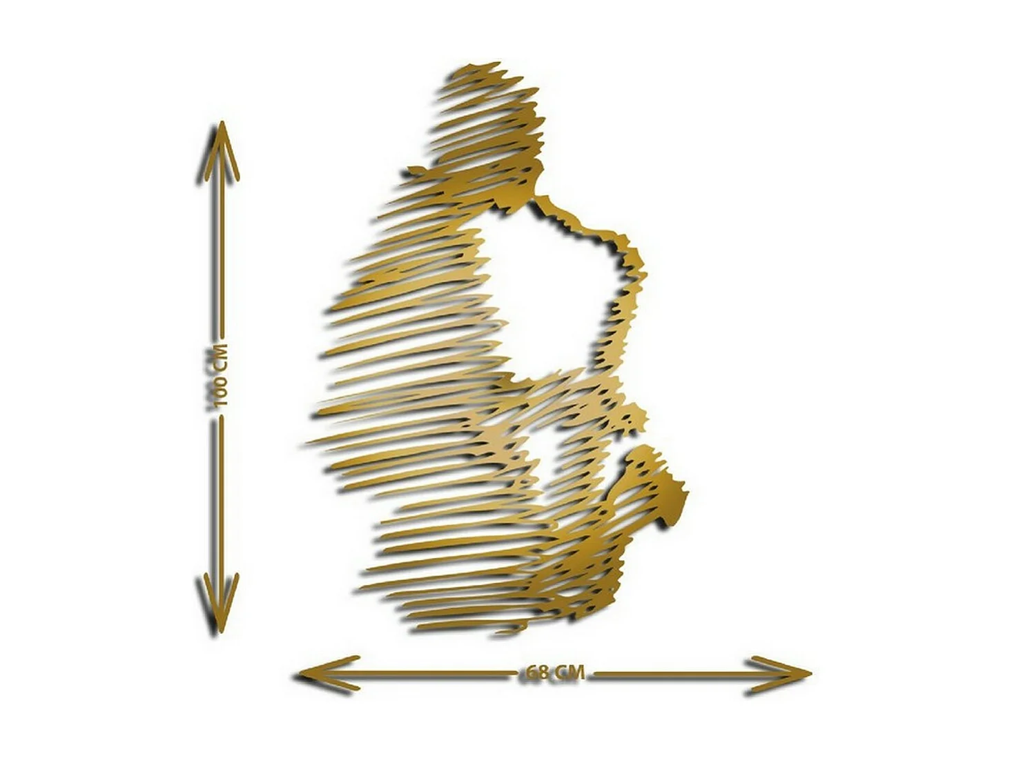 Dekoracja Metalowa Jazz 3, Złoto, 68x1,5x100 cm, EPIKASA