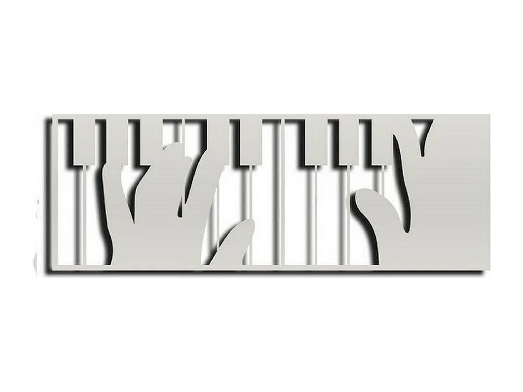 Décoration en Métal Pianoforte 4, Argent, 84x1,5x30 cm, EPIKASA