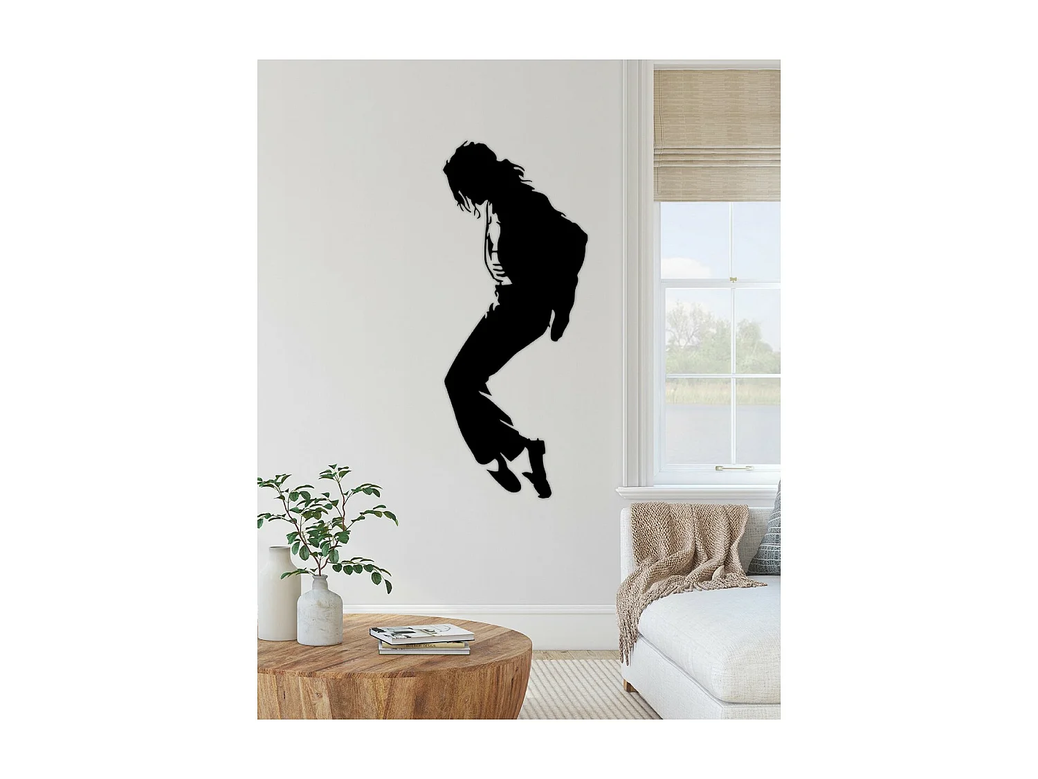 Décoration en Métal Micheal Jackson 2, Noir, 41x1,5x102 cm, EPIKASA