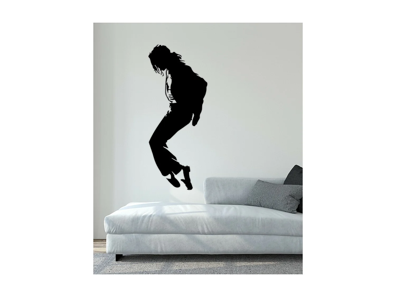 Décoration en Métal Micheal Jackson 2, Noir, 41x1,5x102 cm, EPIKASA