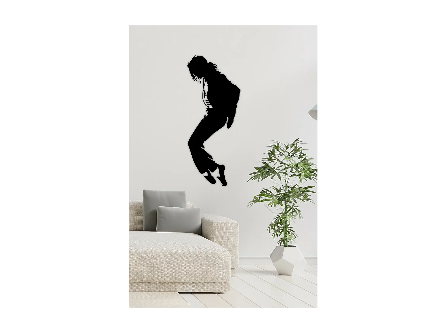 Décoration en Métal Micheal Jackson 2, Noir, 41x1,5x102 cm, EPIKASA