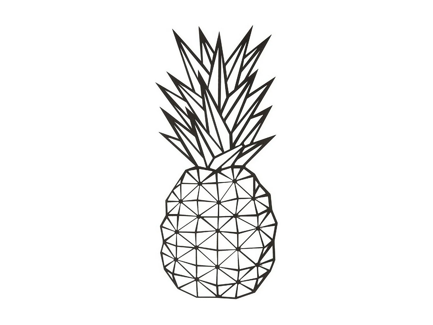 Decorazione in Metallo Ananas, Nero, 22x1,5x55 cm, EPIKASA
