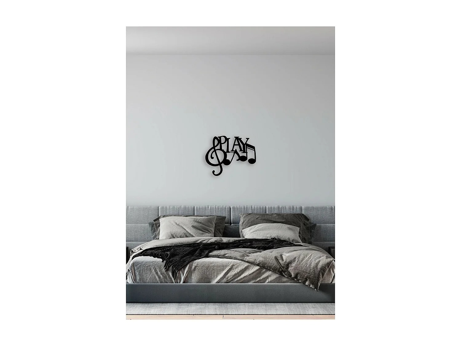 Decorazione in Metallo Play 3, Nero, 63x1,5x50 cm, EPIKASA