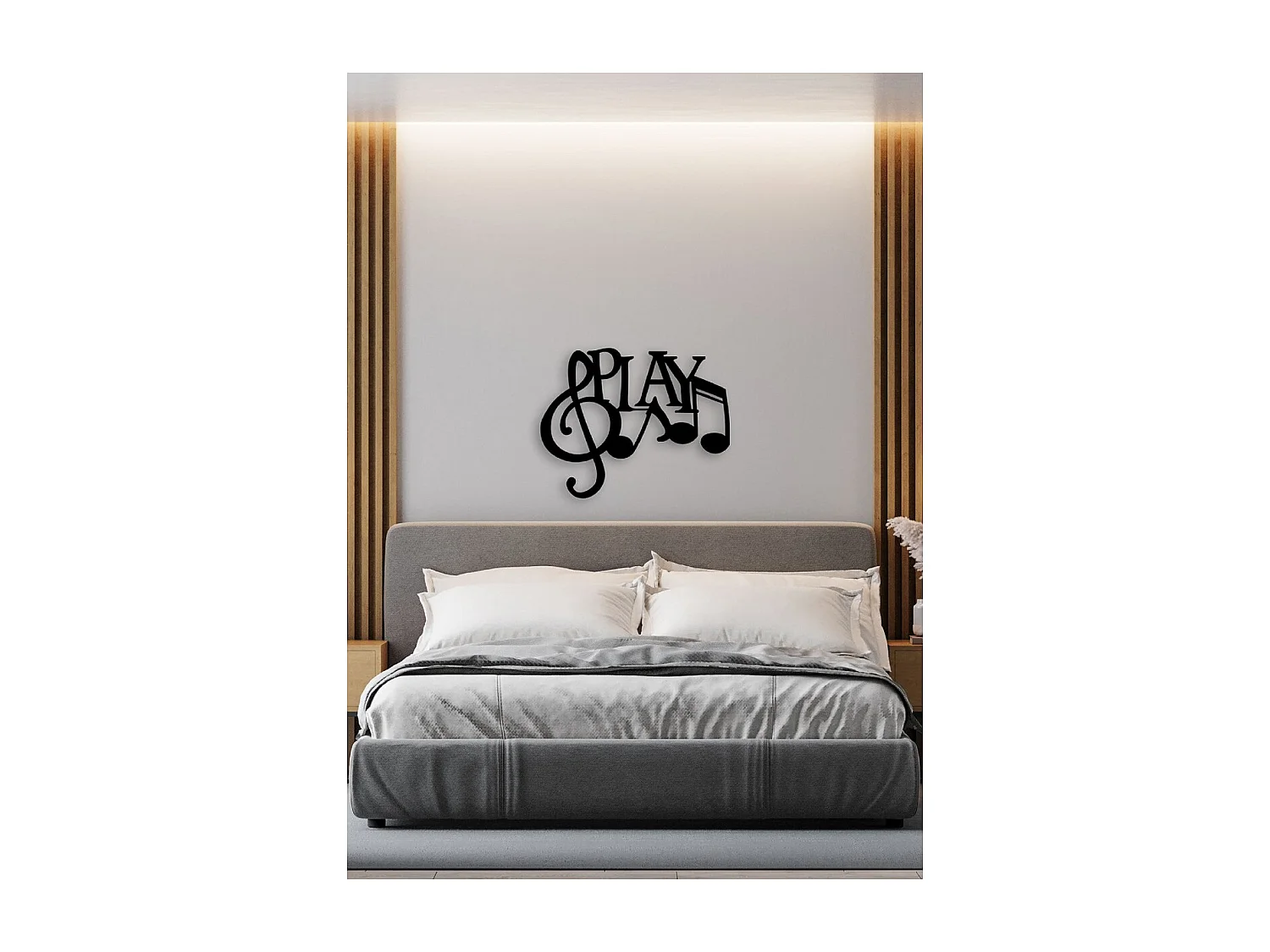 Decorazione in Metallo Play 3, Nero, 63x1,5x50 cm, EPIKASA