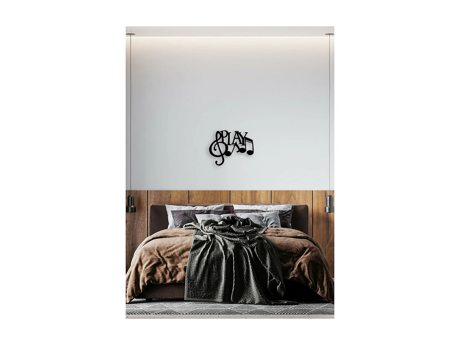 Decorazione in Metallo Play 3, Nero, 63x1,5x50 cm, EPIKASA