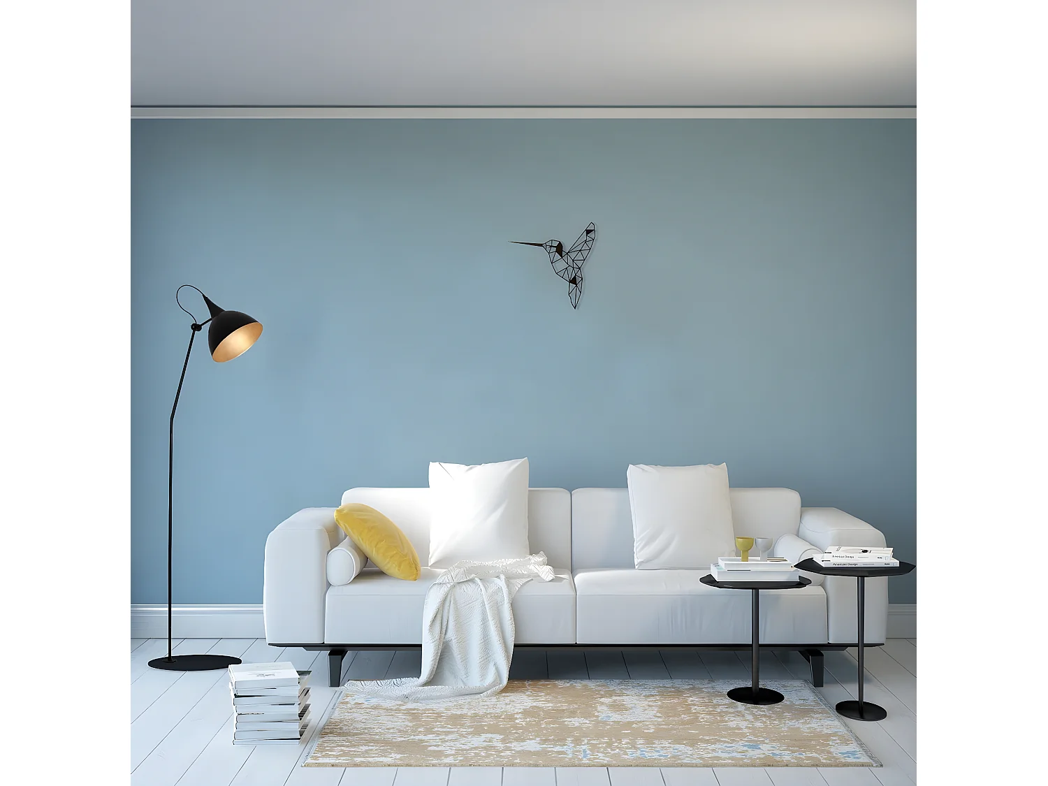 Dekoracja Metalowa Koliber 1, Czarny, 44x1,5x44 cm, EPIKASA