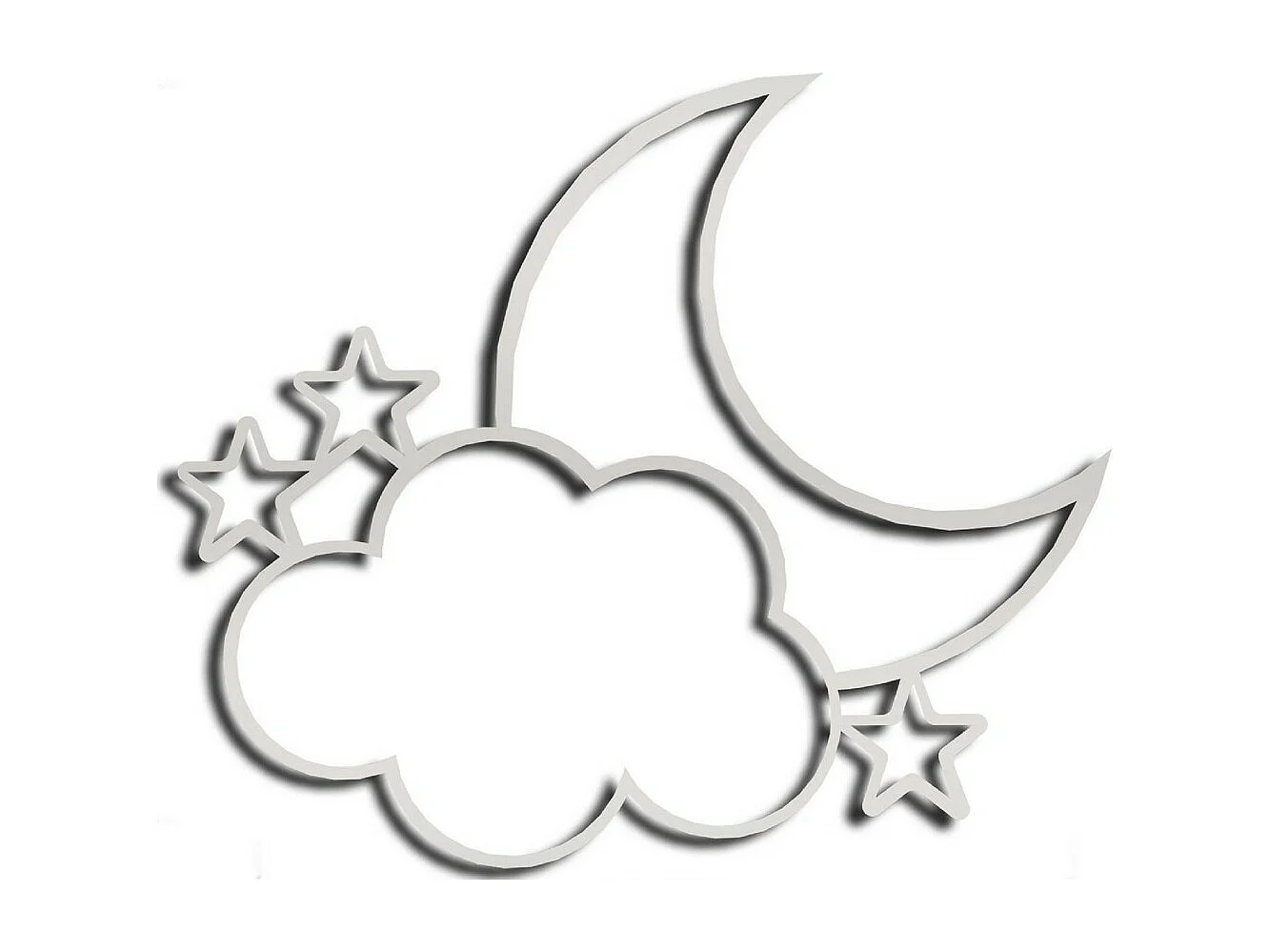 Décoration en Métal Lune 8, Argent, 59x1,5x50 cm, EPIKASA