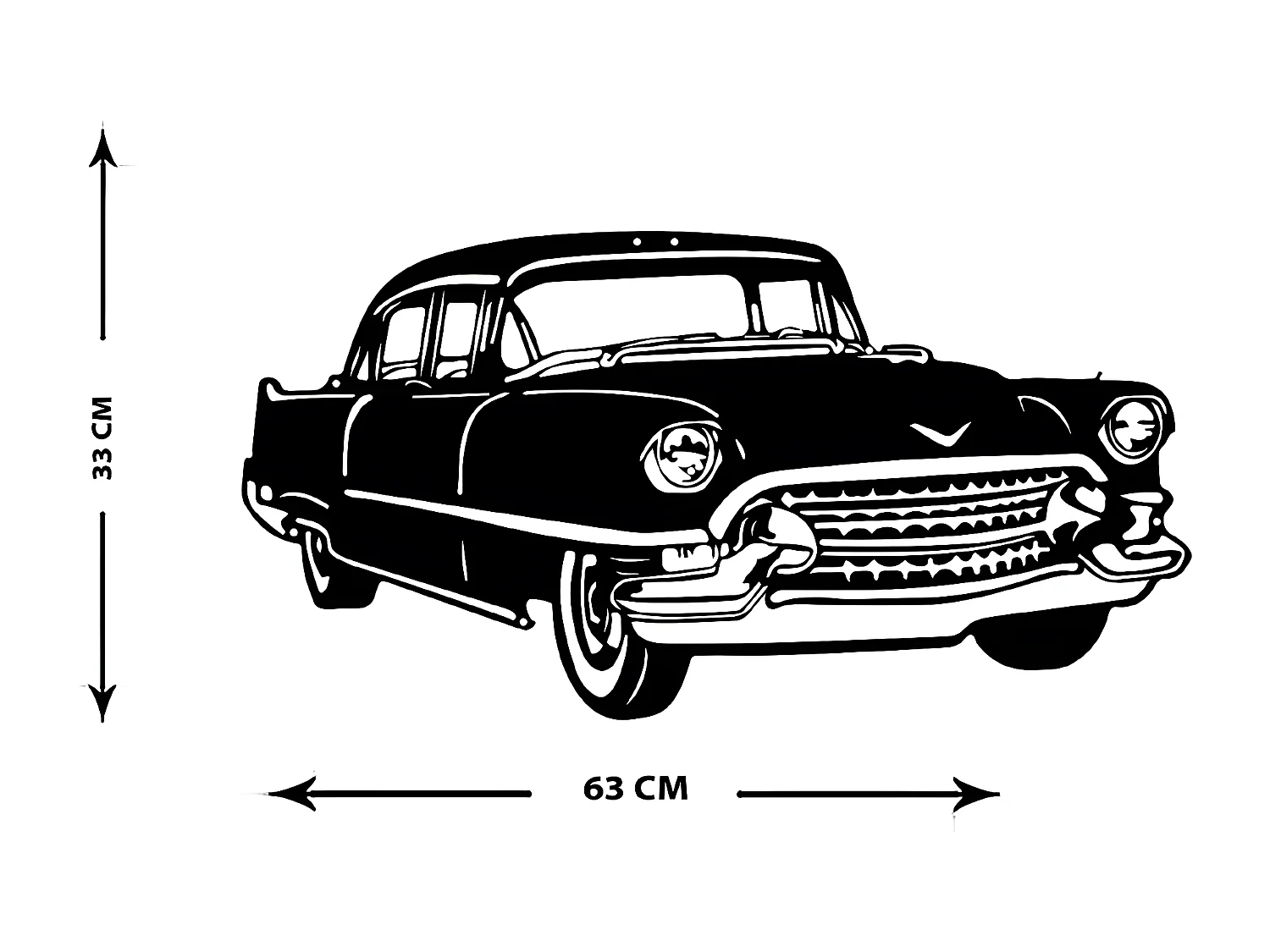 Decorazione in Metallo Macchina 3, Nero, 63x1,5x33 cm, EPIKASA