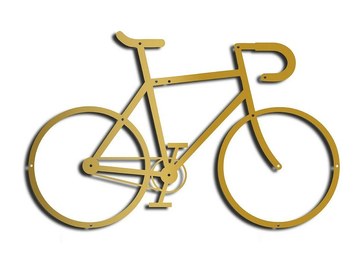 Dekoracja Metalowa Rower 2, Złoto, 60x1,5x38 cm, EPIKASA