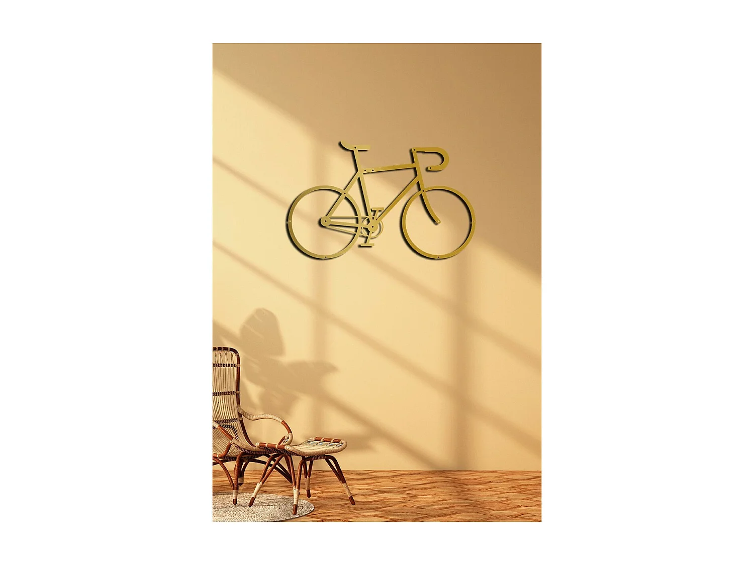 Dekoracja Metalowa Rower 2, Złoto, 60x1,5x38 cm, EPIKASA