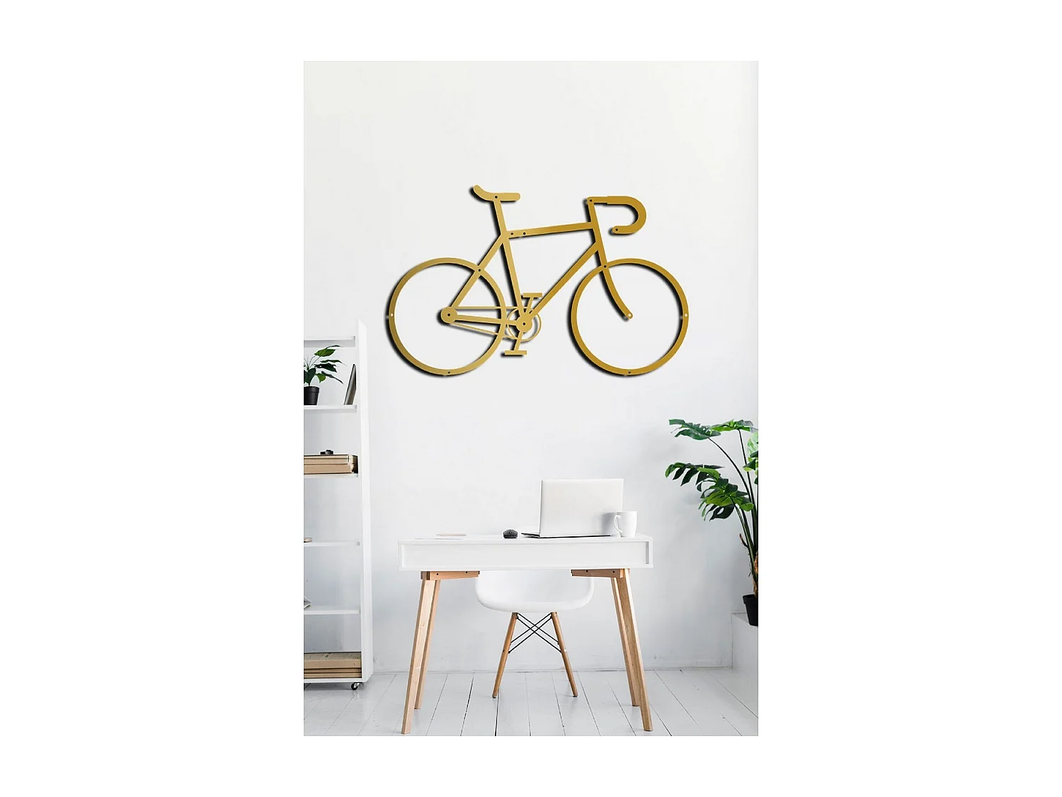 Dekoracja Metalowa Rower 2, Złoto, 60x1,5x38 cm, EPIKASA