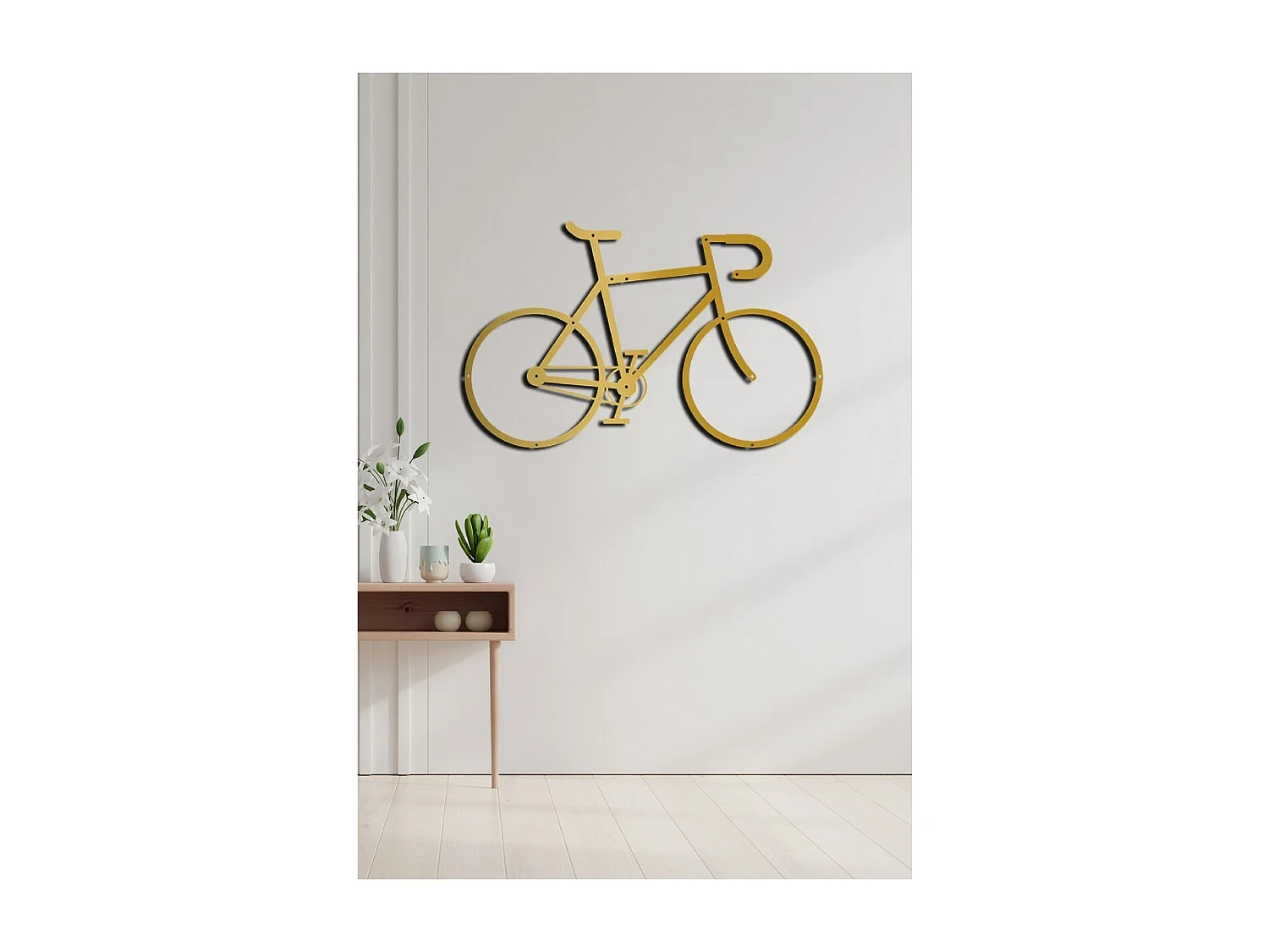 Dekoracja Metalowa Rower 2, Złoto, 60x1,5x38 cm, EPIKASA
