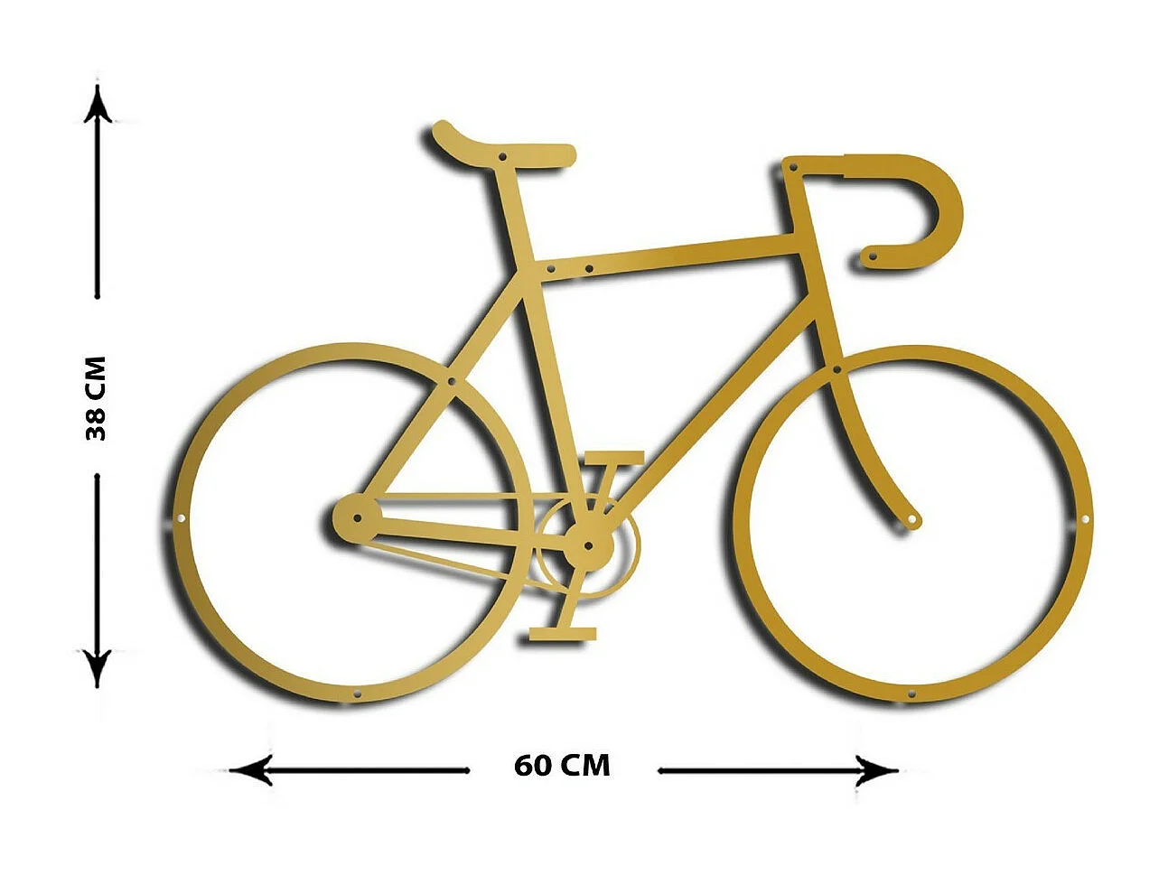 Dekoracja Metalowa Rower 2, Złoto, 60x1,5x38 cm, EPIKASA