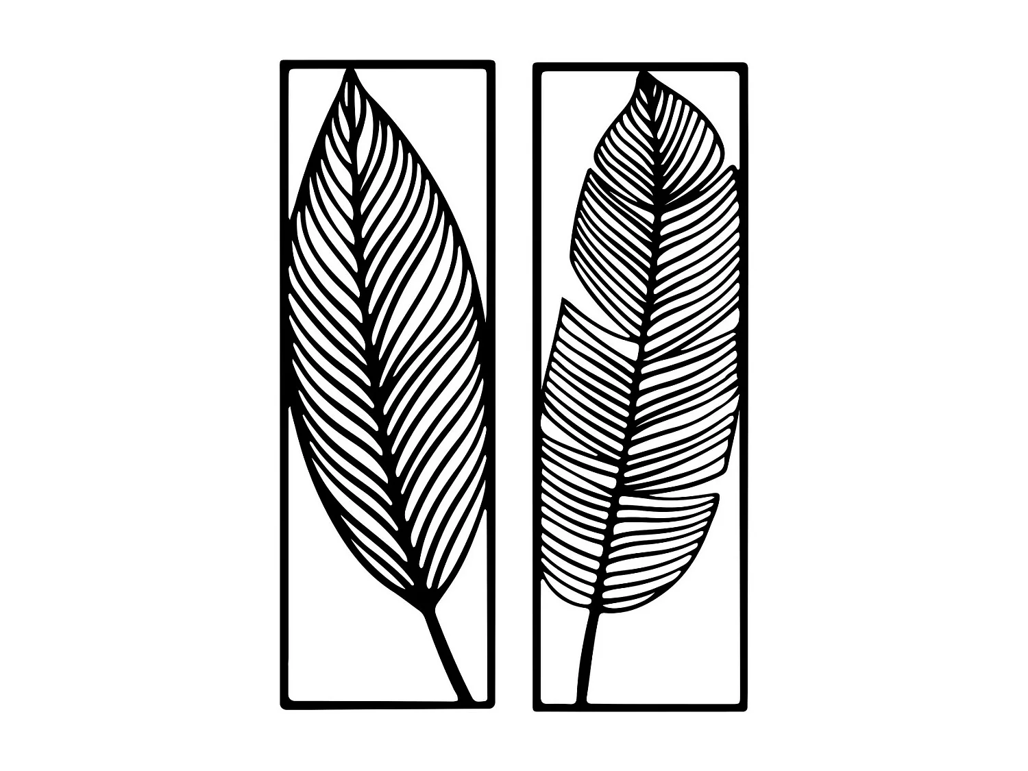 Décoration en Métal Feuille 6, Noir, 65x1,5x90 cm, EPIKASA