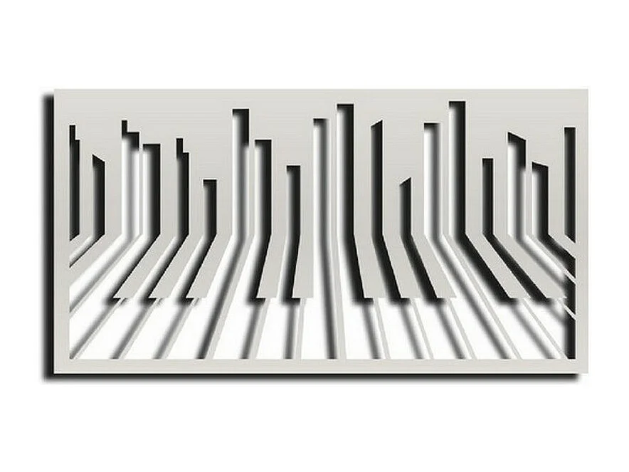 Décoration en Métal Pianoforte 12, Argent, 70x1,5x37 cm, EPIKASA