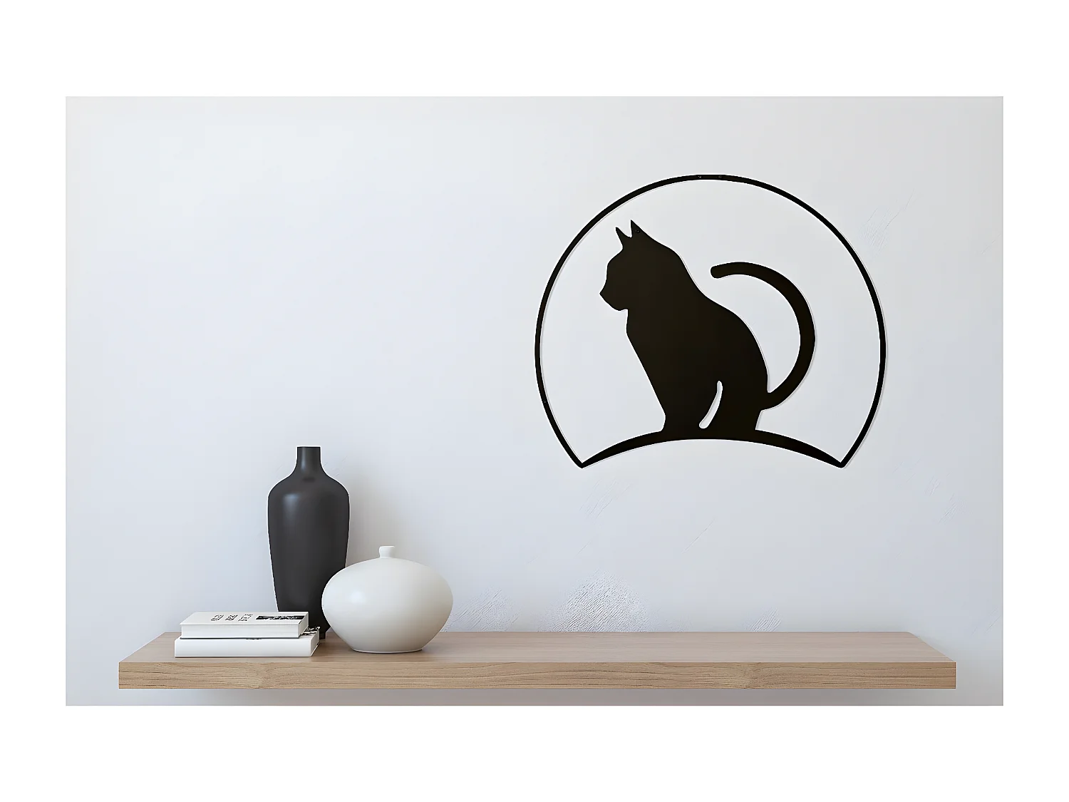 Dekoracja Metalowa Koty 4, Czarny, 60x1,5x48 cm, EPIKASA