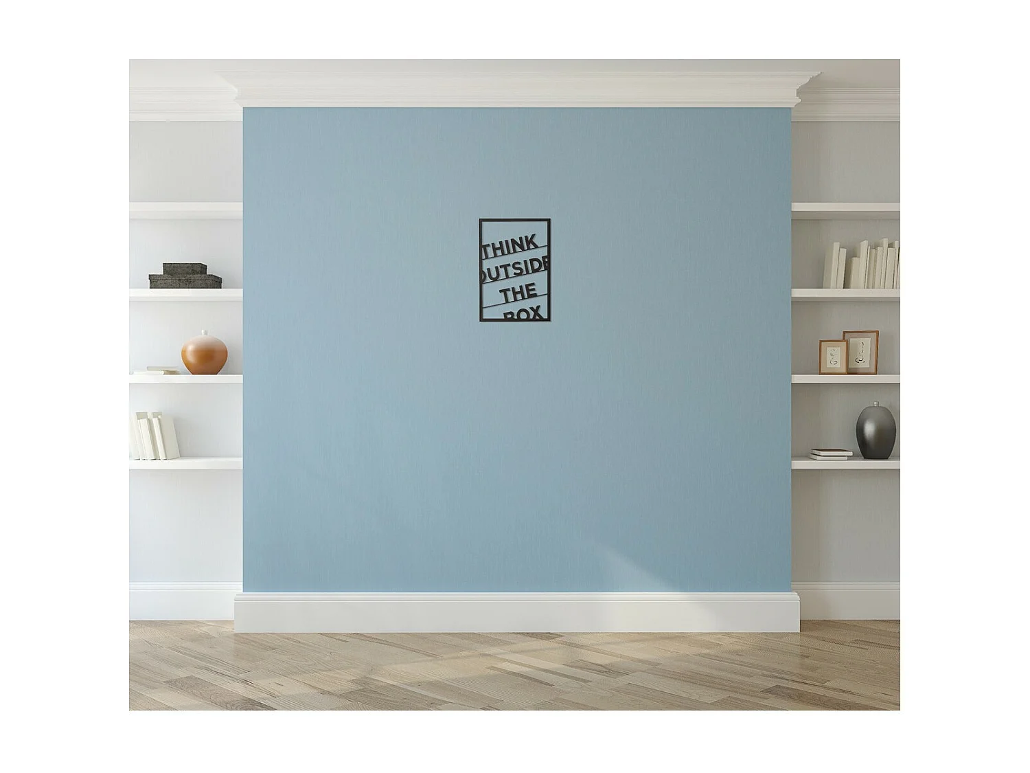 Decoração em Metal Think Outside the Box 1, Preto, 35x1,5x50 cm, EPIKASA