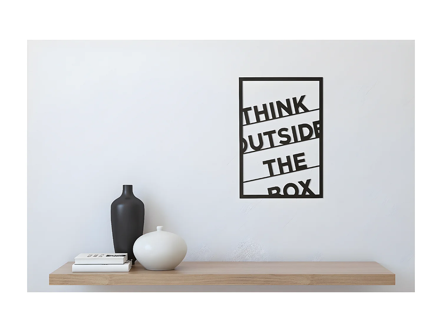 Decoração em Metal Think Outside the Box 1, Preto, 35x1,5x50 cm, EPIKASA