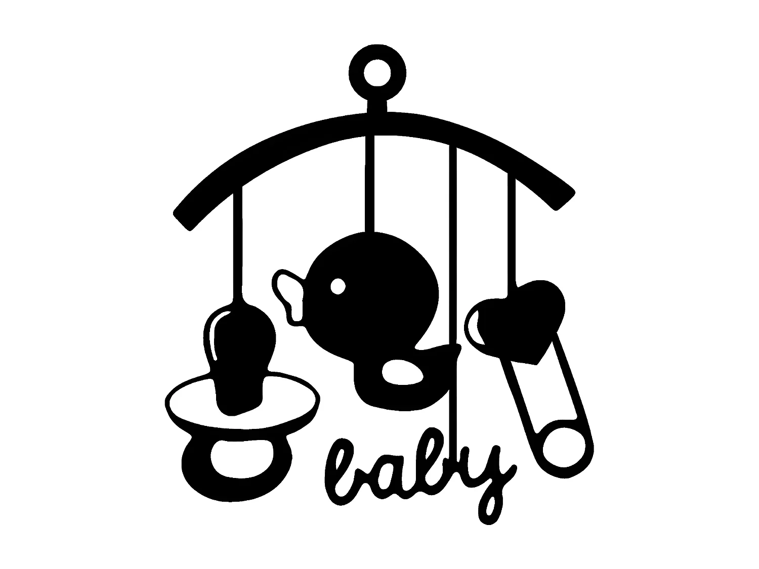 Dekoracja Metalowa Baby, Czarny, 45x1,5x50 cm, EPIKASA