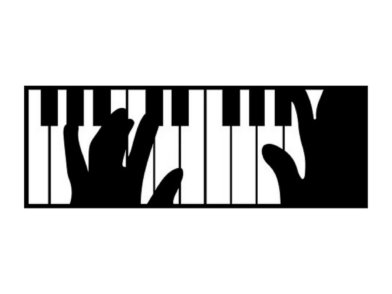 Décoration en Métal Pianoforte 3, Noir, 84x1,5x30 cm, EPIKASA