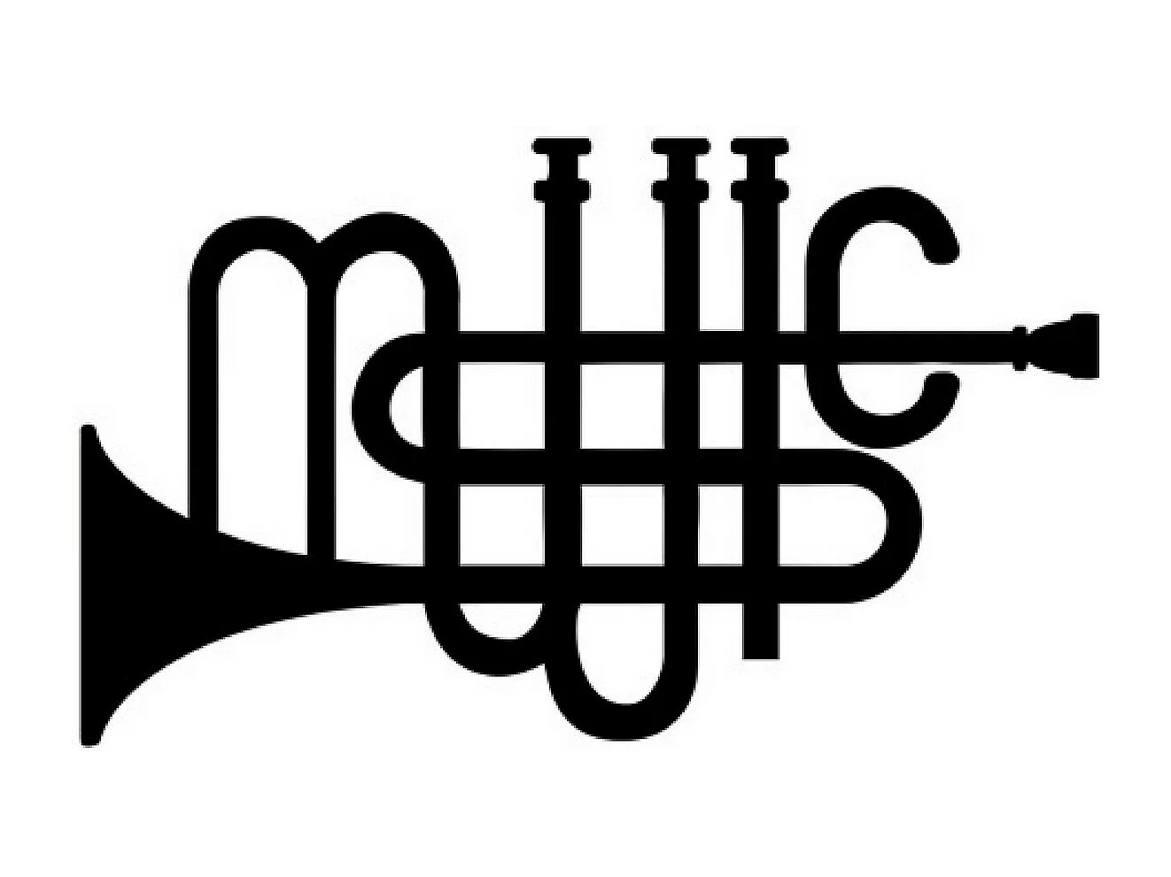 Décoration en Métal Trompette, Noir, 70x1,5x42 cm, EPIKASA