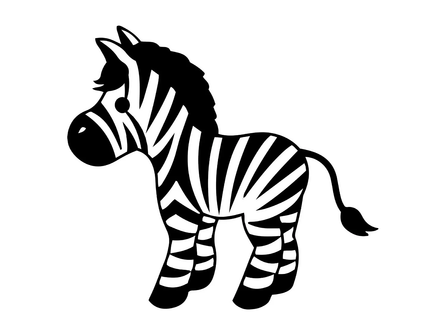 Decoração em Metal Zebra, Preto, 67x1,5x61 cm, EPIKASA