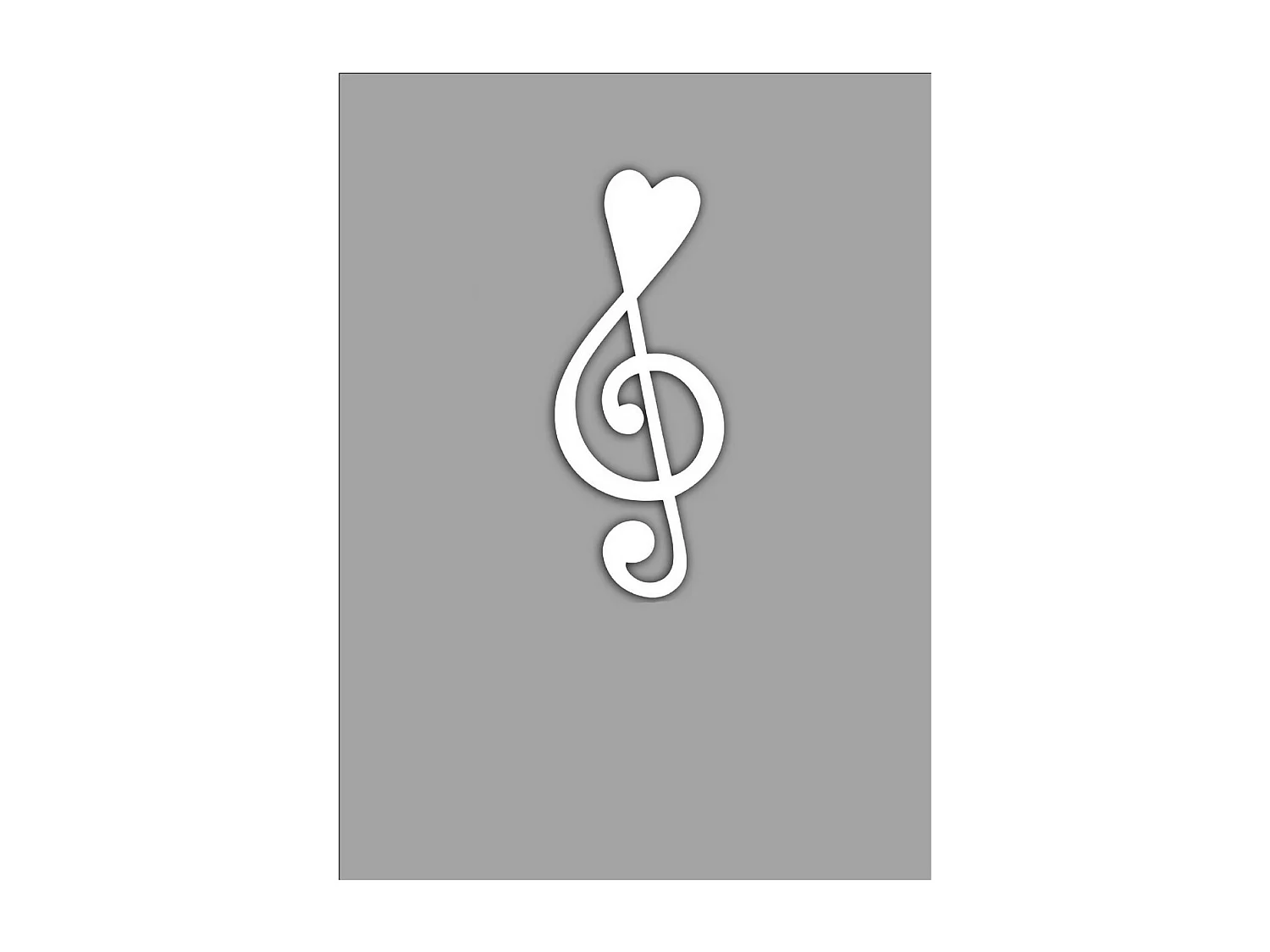 Décoration en Métal Clé de Violon 5, Blanc, 28x1,5x70 cm, EPIKASA