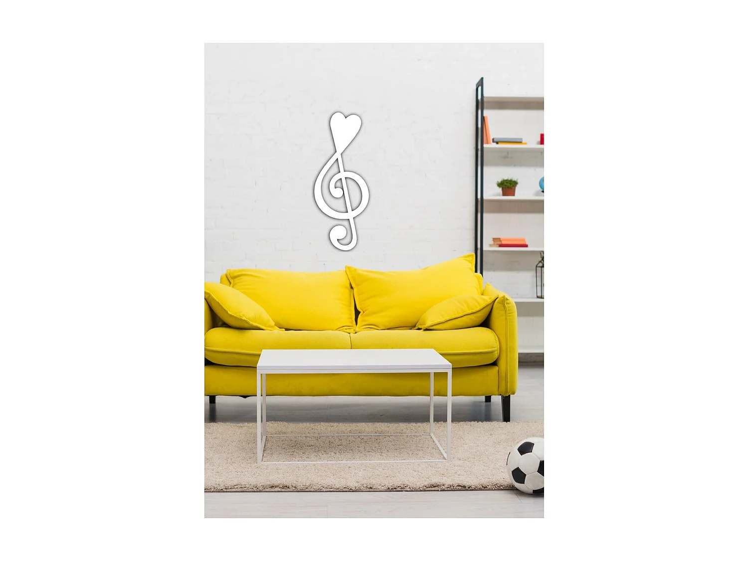 Décoration en Métal Clé de Violon 5, Blanc, 28x1,5x70 cm, EPIKASA