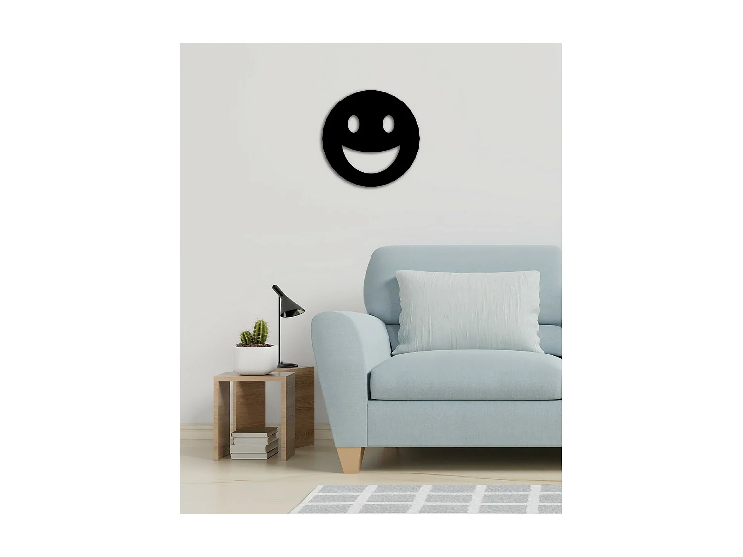 Décoration en Métal Smile, Noir, 50x1,5x50 cm, EPIKASA