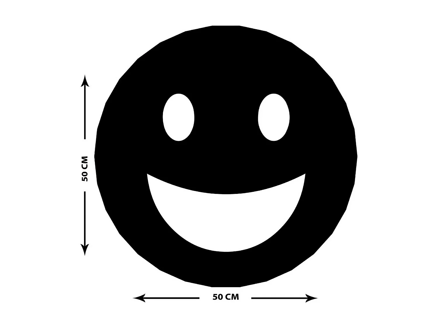 Décoration en Métal Smile, Noir, 50x1,5x50 cm, EPIKASA