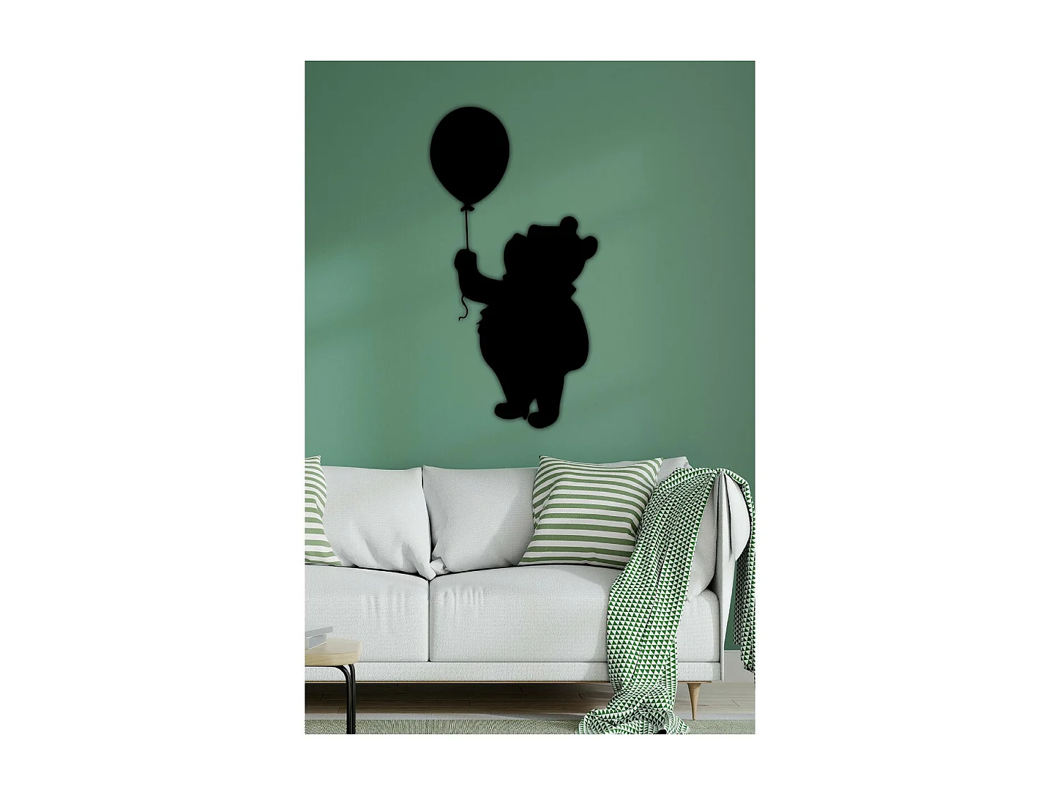 Décoration en Métal Winnie, Noir, 37x1,5x72 cm, EPIKASA