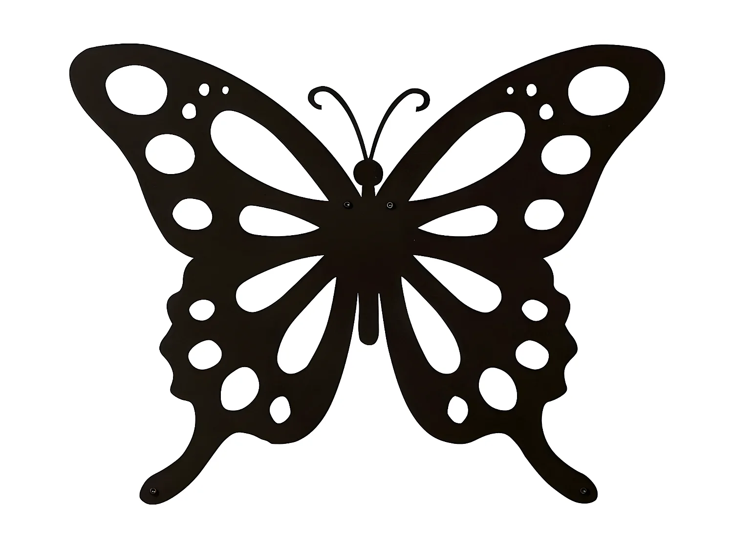 Décoration en Métal Papillon 7, Noir, 48x1,5x37 cm, EPIKASA