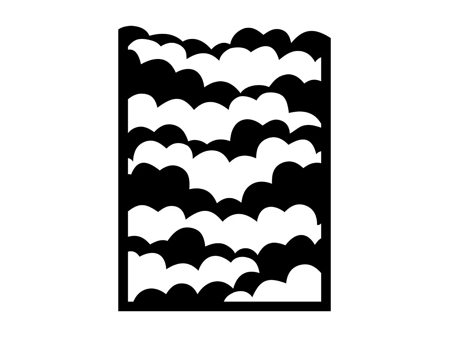 Dekoracja Metalowa Cloud, Czarny, 70x1,5x94 cm, EPIKASA