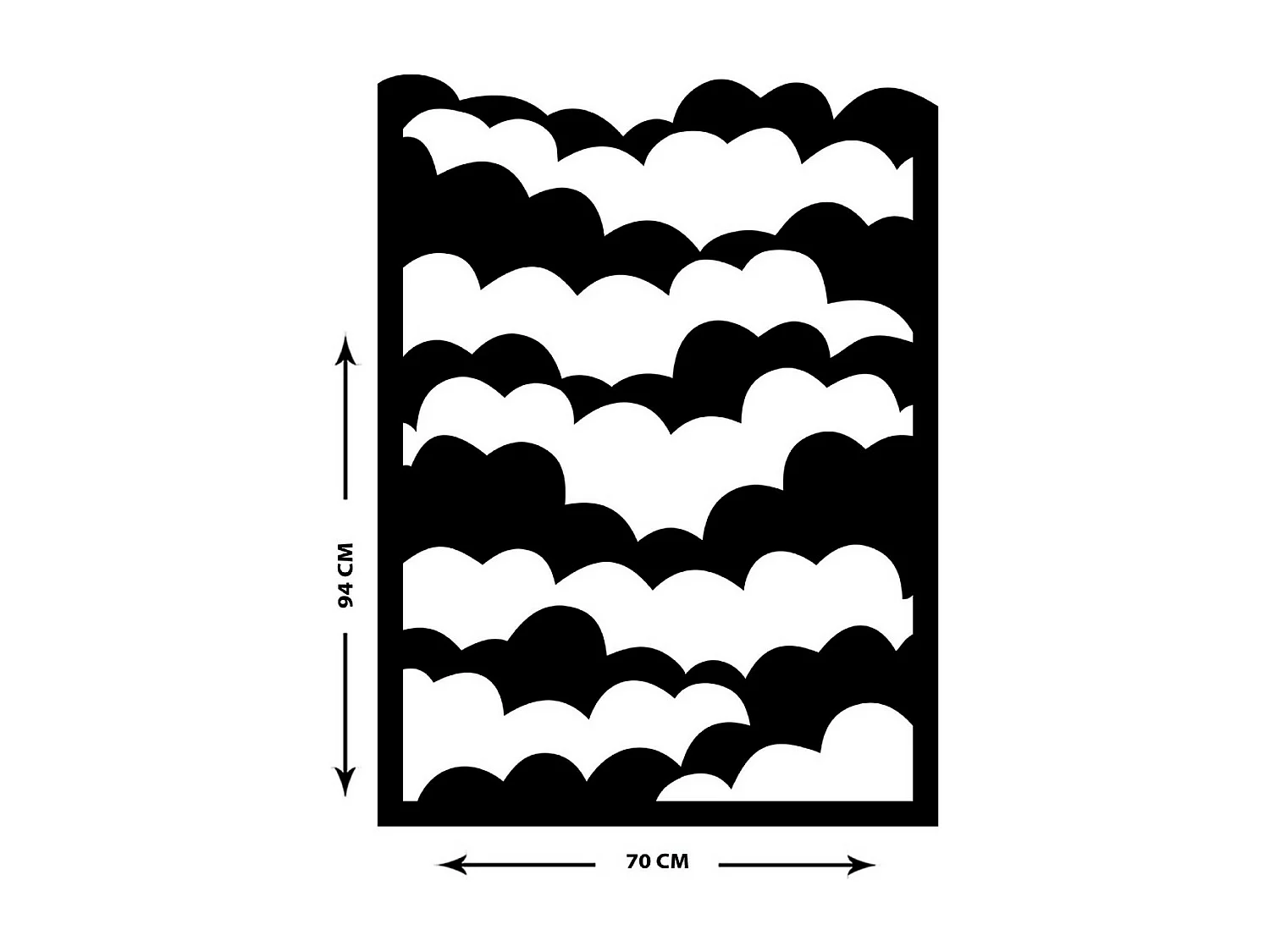 Dekoracja Metalowa Cloud, Czarny, 70x1,5x94 cm, EPIKASA