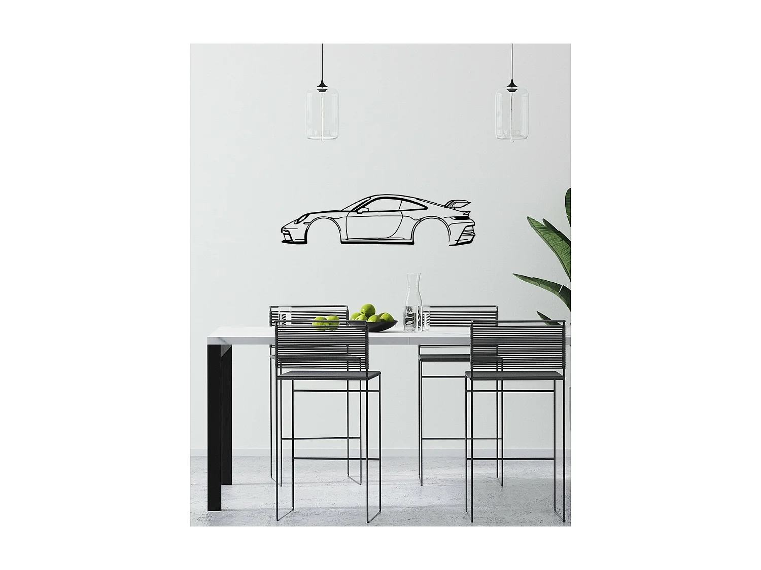 Dekoracja Metalowa Maszyna 2, Czarny, 150x1,5x40 cm, EPIKASA