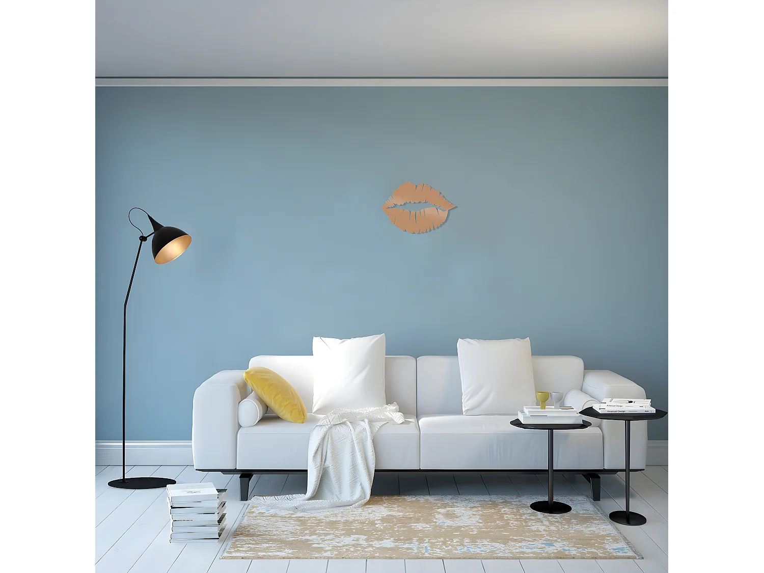 Décoration en Métal Baiser 4, Cuivre, 48x1,5x33 cm, EPIKASA