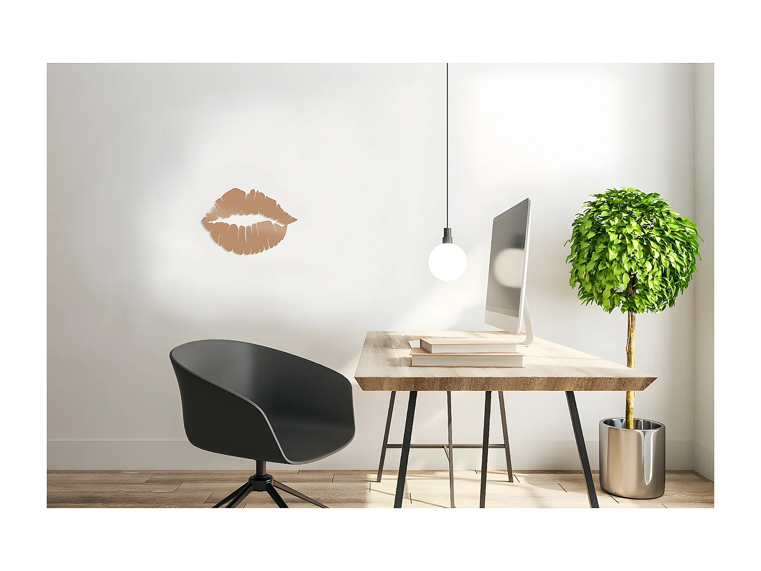 Décoration en Métal Baiser 4, Cuivre, 48x1,5x33 cm, EPIKASA