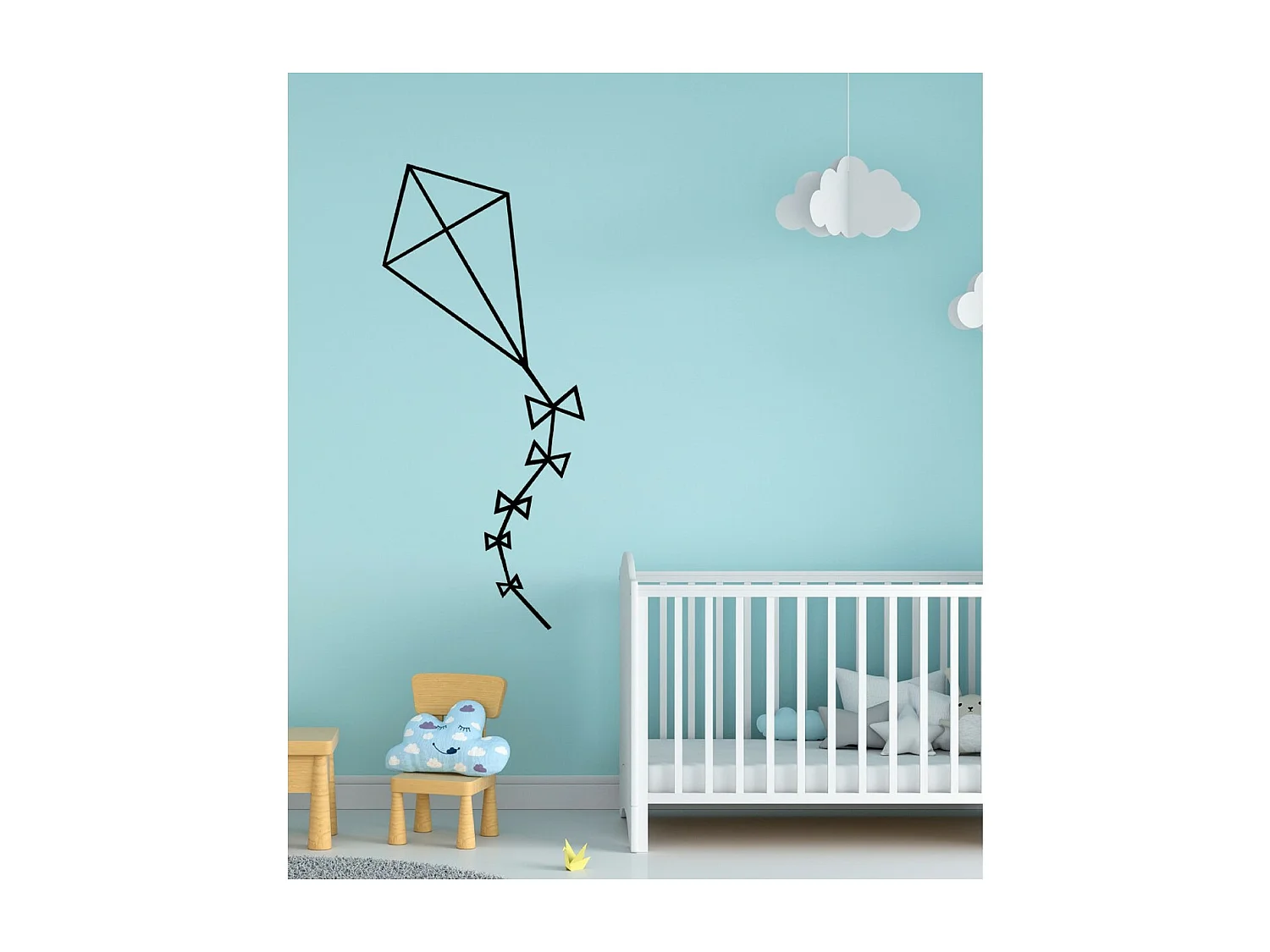 Décoration en Métal Cerf-volant, Noir, 43x1,5x100 cm, EPIKASA